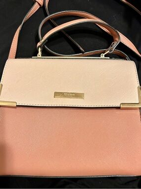 Dune London Two-Tone Blush and Peach Top-Handle Satchel